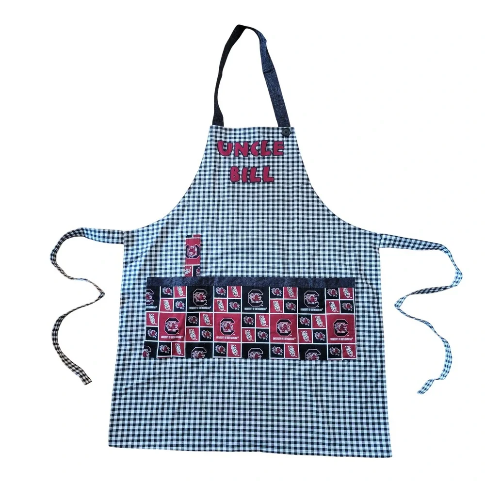 University‎ South Carolina Gamecocks Uncle Bill Apron Black White Gingham